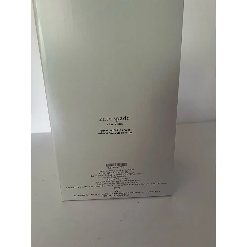 NWB Kate Spade New York Acrylic Lemon 58 oz. Pitcher & Set of 2 12 oz Cups